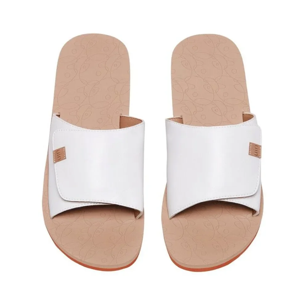 UIN Men's Sandals Beach Summer Casual Comfort Slippers (Pure White Blanes 3)
